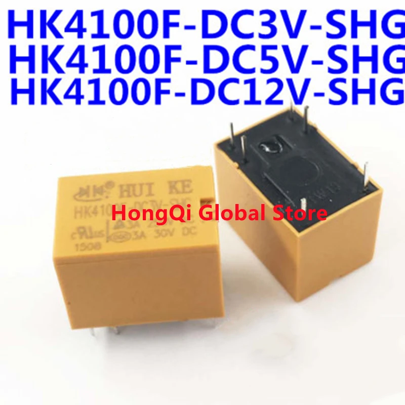 10PCS/lot Signal relay HK4100F-DC5V-SHG HK4100F-DC12V-SHG HK4100F-DC24V-SHG3V 5V 12V 24V 3A 250VAC 6PIN