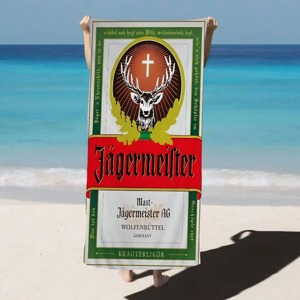 Classic Jagermeister Tin Sign Bar Pub Big Microfiber Beach Towels Quick Dry Towel Sand Pool Towel for Travel Swim Pool Yoga #4