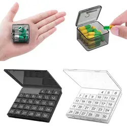 1Pcs 30 Days Pill Box Monthly Pill Organizer One Month Pill Case Multiple Compartments Medicine Storage Box for Vitamins