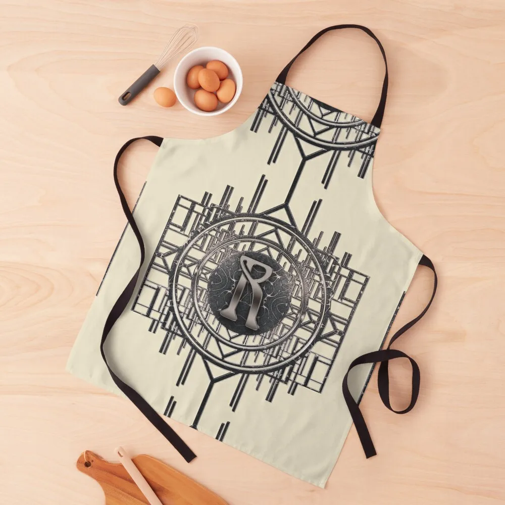 Vintage initials Artdeco alphabet letter R. Apron Customizable For Women For Kitchen Apron