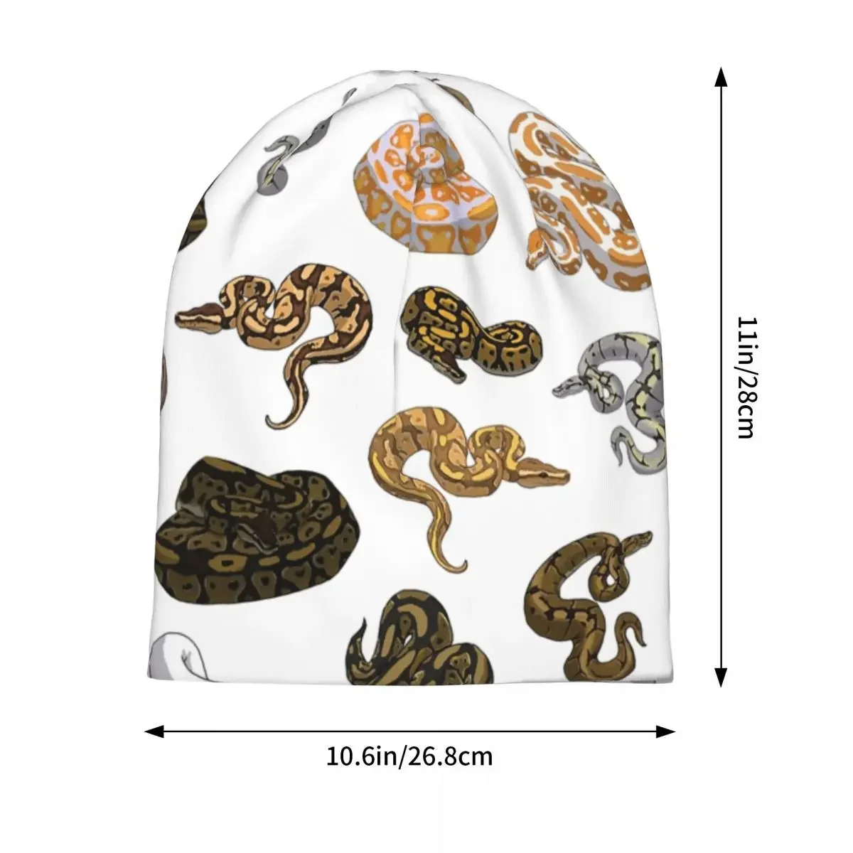 Ball Python Morph Snake Pattern Warm Knitted Cap Fashion Bonnet Hat Autumn Winter Outdoor Beanies Hats for Unisex Adult