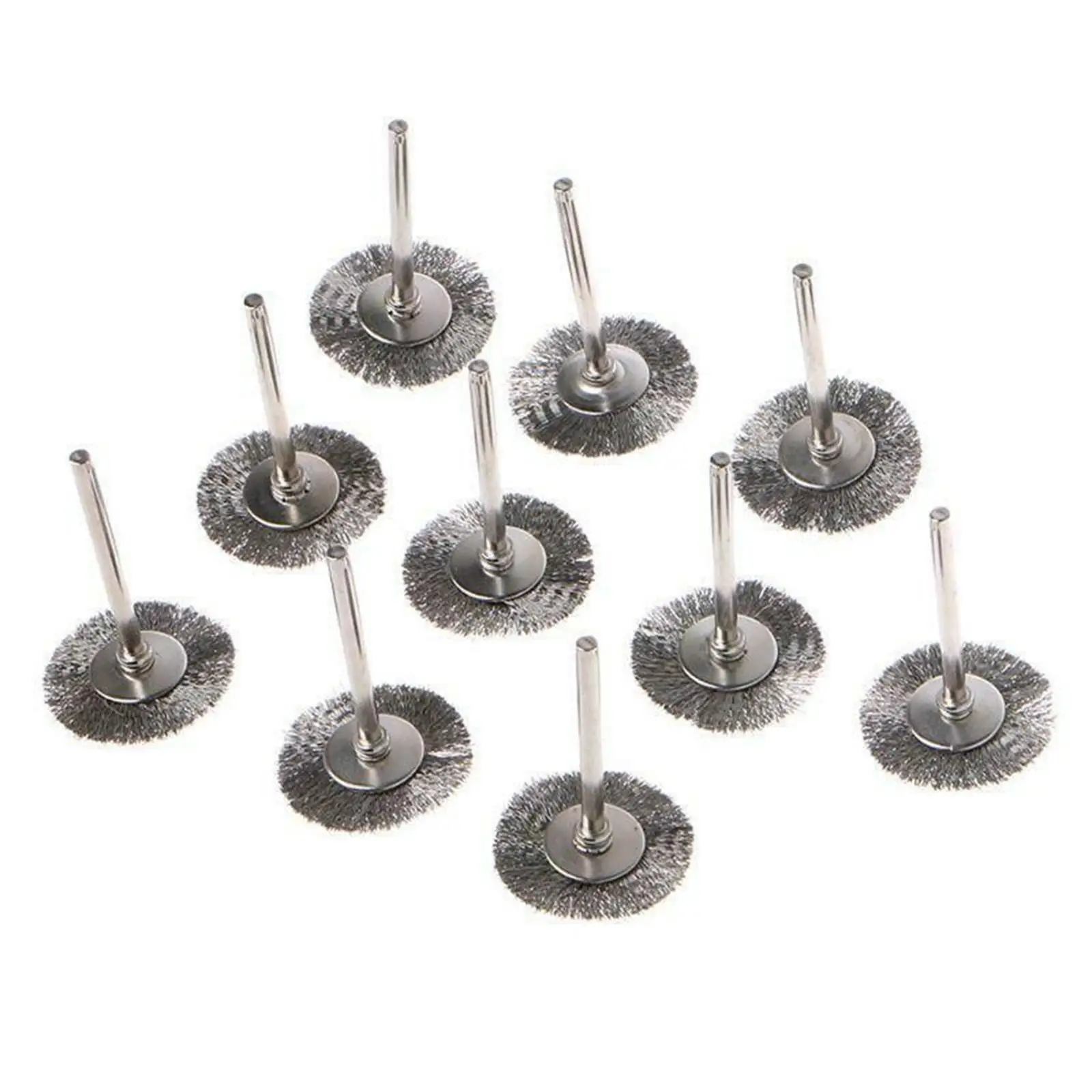 2-4pack 10Pcs 2.2cm Steel wire Brush Metal Derusting Brush Accessory