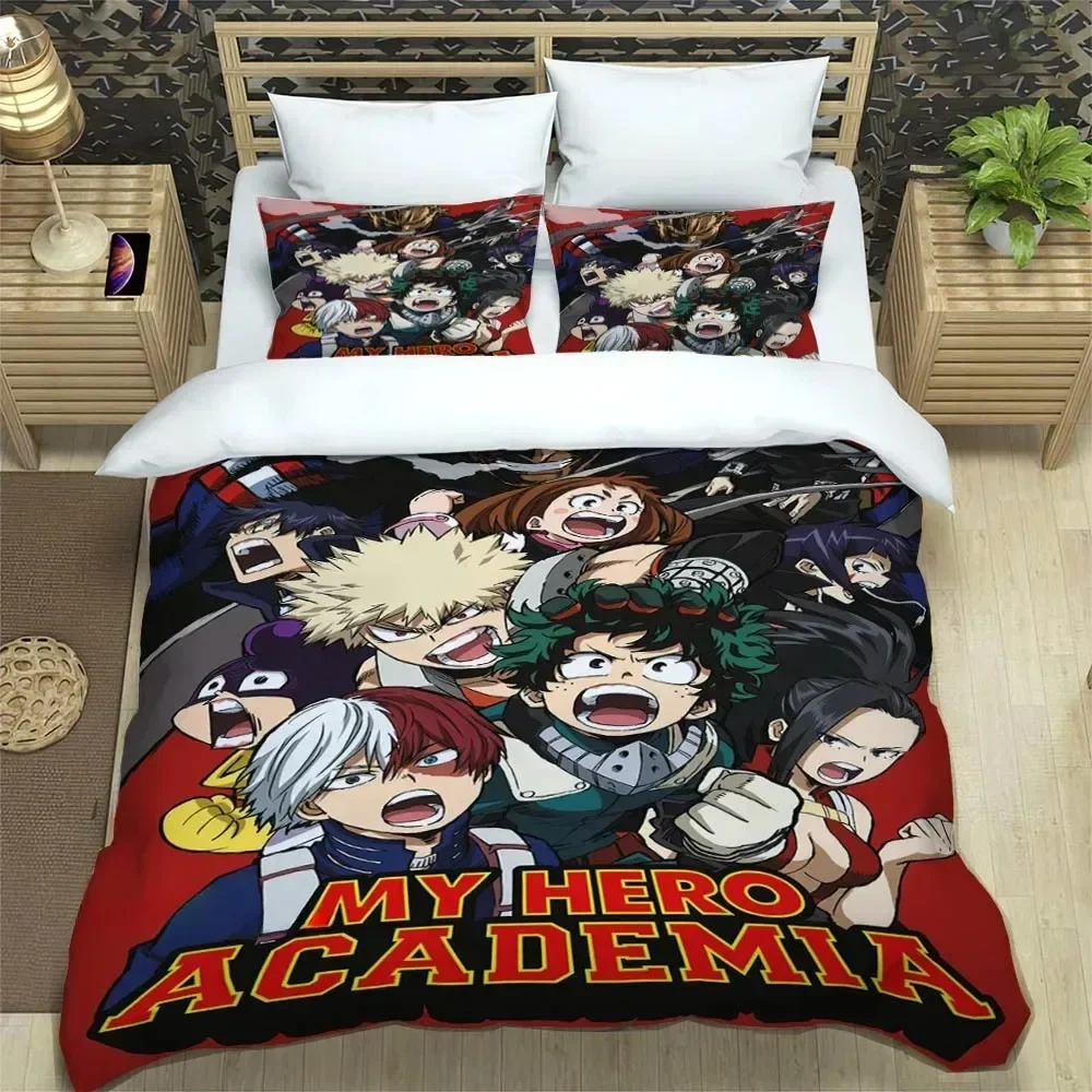 Japan Anime My Hero Academia Bedding Set 3D Printed  Duvet Covers Pillowcases Twin Full King for Kids Adults Bedroom