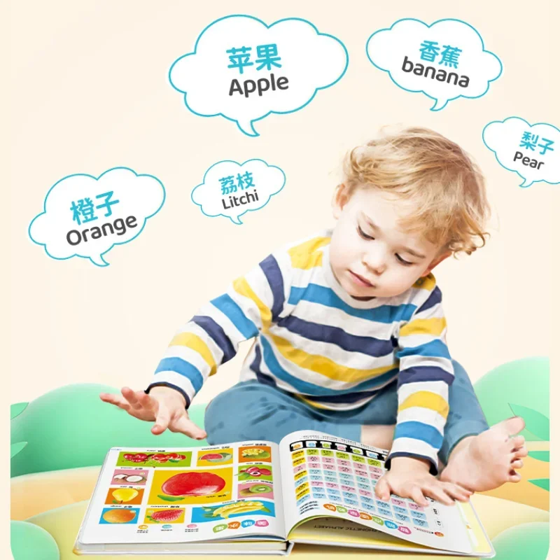 Kids Chinese Character Learning Audiobook, Early Childhood Cognitive Educational Sound Book with Complete Pinyin, Toddlers