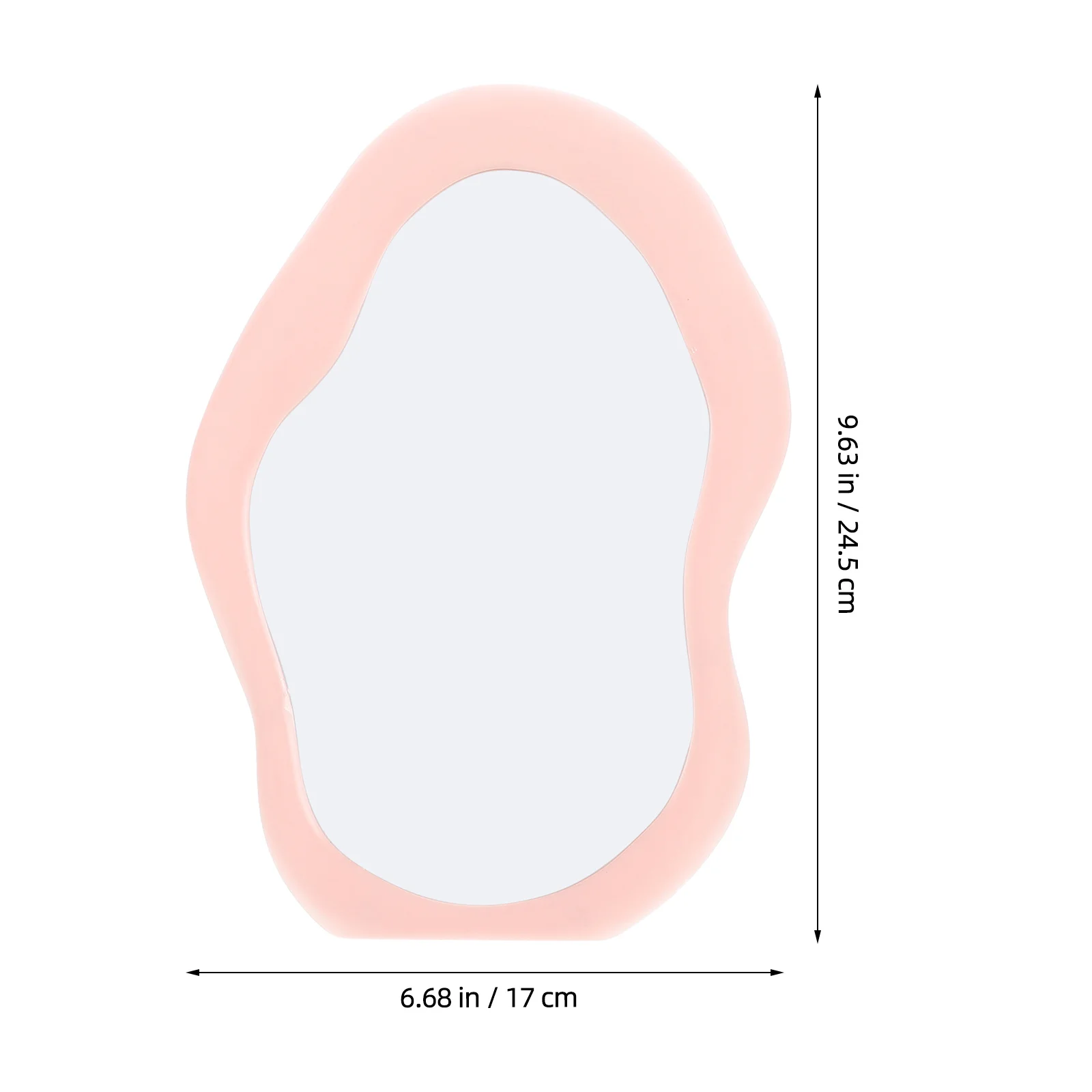 กระจกแต่งหน้าแบบตั้งโต๊ะ/ติดผนัง สีชมพูเมฆ ปรับมุมได้ ดีไซน์ทันสมัย