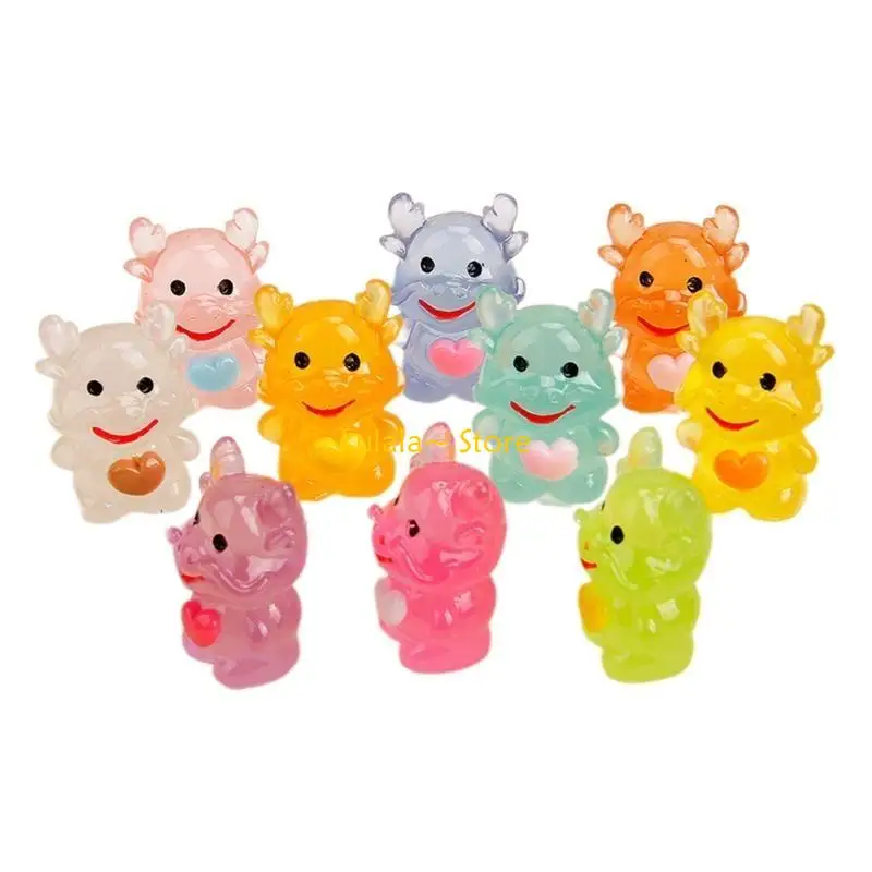 Y4QA 10 Pieces Miniature Glow Lamb Dinosaur Assorted Colors for Party and Home Decors