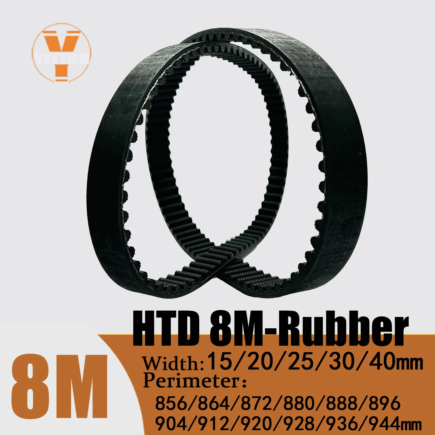 HTD 8M Timing Belt Length 856/864/872/880/888/896/904/912/920/928/936/944mm Width15/20/25/30/40mm HTD8M Closed Synchronous Belts