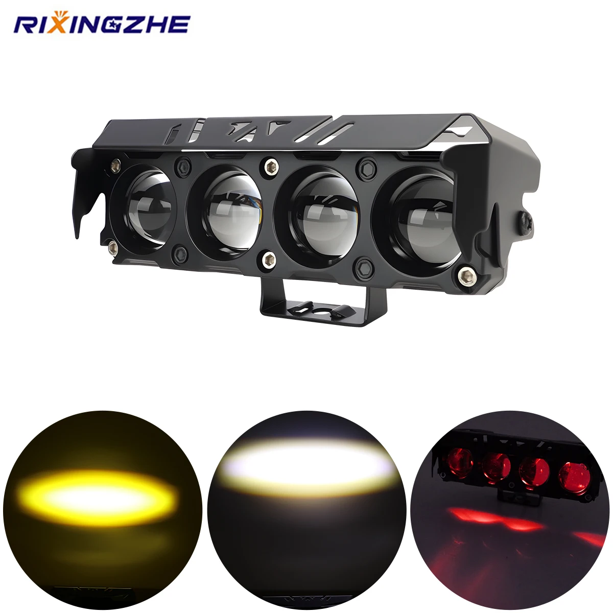

Motorcycle LED Spotlight 30W Fog Lamps 9V-80V Headlight Dual Color RGB Work Light 4 Lens 3570 Chip for Car Trucks SUV UTV SSV