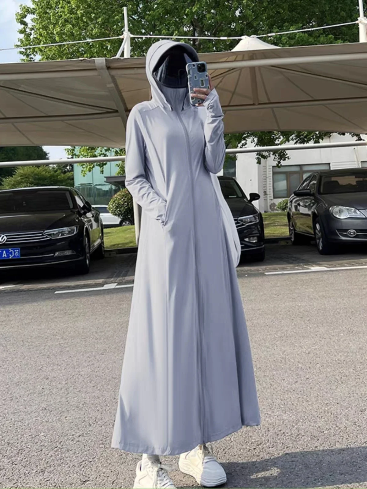 

New Summer Thin Ice Silk Sun Protection Clothing Long Women's Cover up UV Protection Breathable Sunscreen Coat Fashionable Lo...