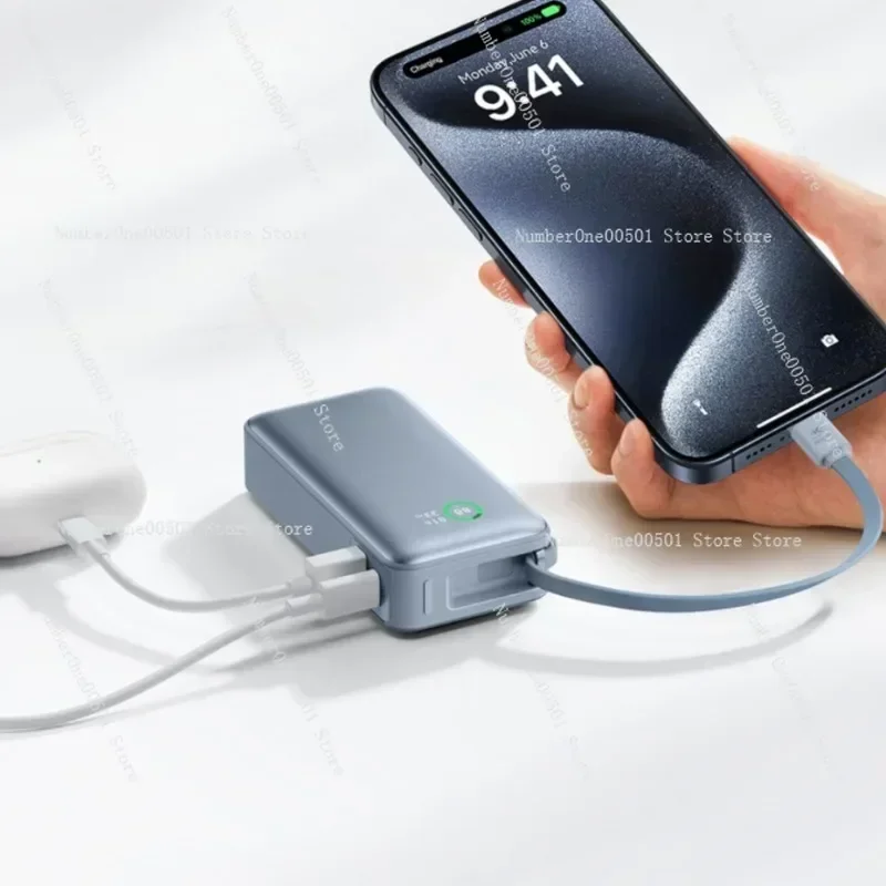 30W lead cable, power bank, fast charging, suitable for Apple 16 Android mobile phone mobile power supply 15