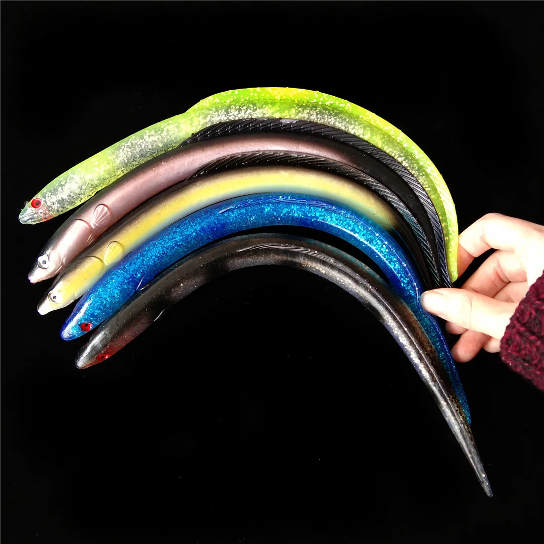 1pc Soft Eel Bait 30cm 58g Artificial Fishing Grub Lures Jigging Silicone Bass Pike Minnow Plastic Swimbait Needfish Tackle