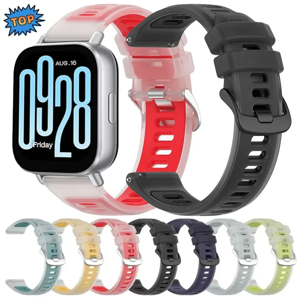 20/22mm Soft Silicone Strap for Redmi Watch 5 Active 5 Lite Two-Tone Sports Bracelet Amazfit Active 3 2 Max Bip Max Balance 3 2