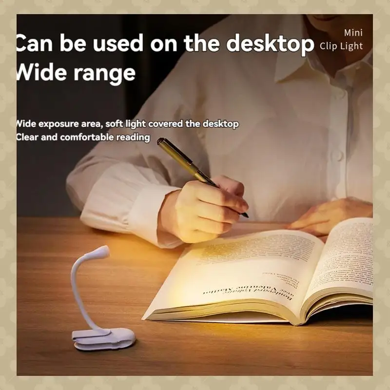 

AB45 Book Light 3 Color Reading Light USB Rechargeable Portable Book Lamp For Reading In Bed Book Lover LED Night Light