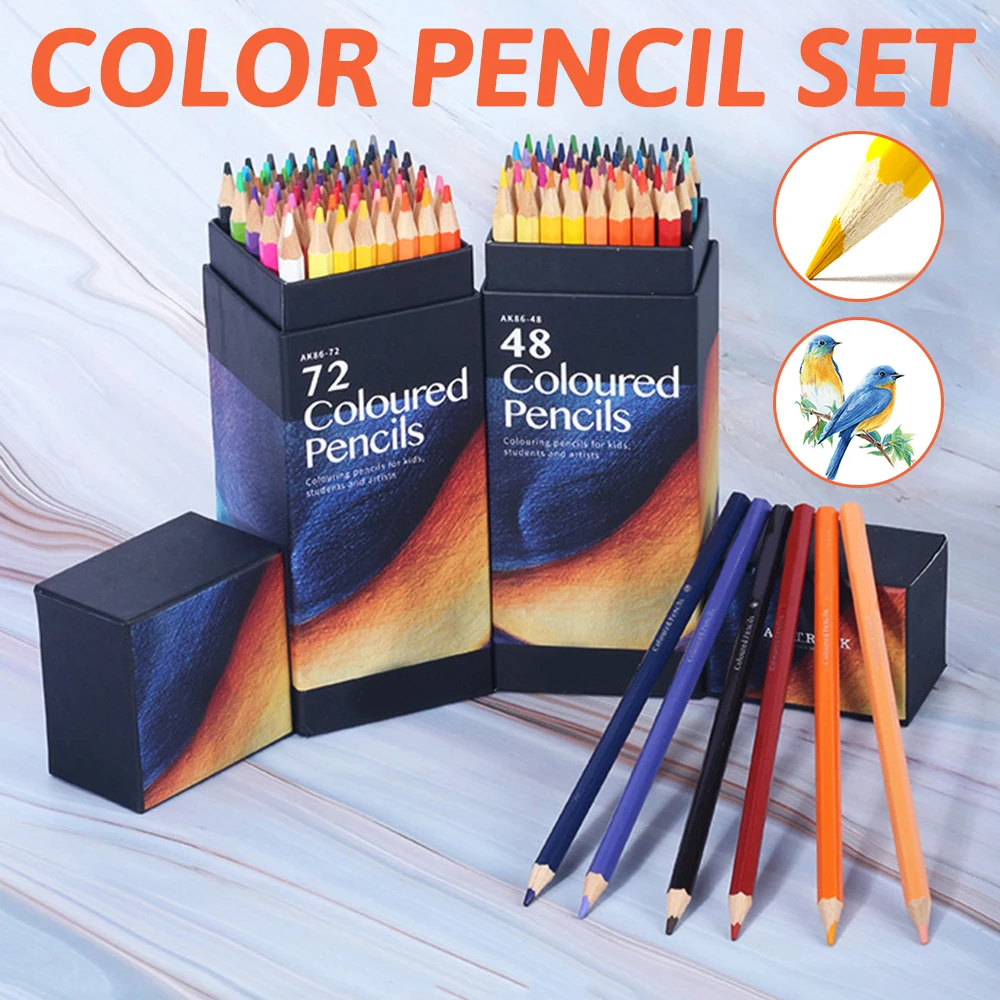 12/24/48/72/120 색 오일 우드 색연필 수채화 연필 스케치 드로잉 연필 세트, 학교 어린이 그림 미술 용품