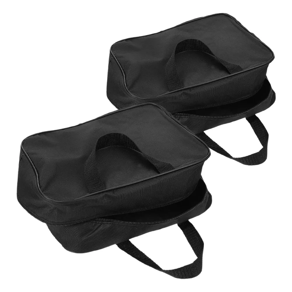 

2Pcs Car Vacuum Cleaner Storage Bag Portable Vacuum Case Organizer Inflatable Pump Earphone Cable Black Bag