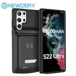 NEWDERY Battery Charger Case for Samsung Galaxy S22 Ultra Wireless Charging Power Bank Cover 10000mAh Powerful Battery Pack