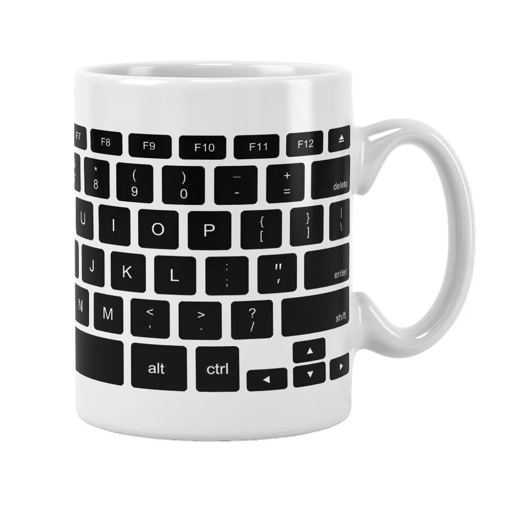 PC Keyboard Mug Coffee Cup White Ceramic Office&Home Women Men Cute Funny Birthday Gift Ideas