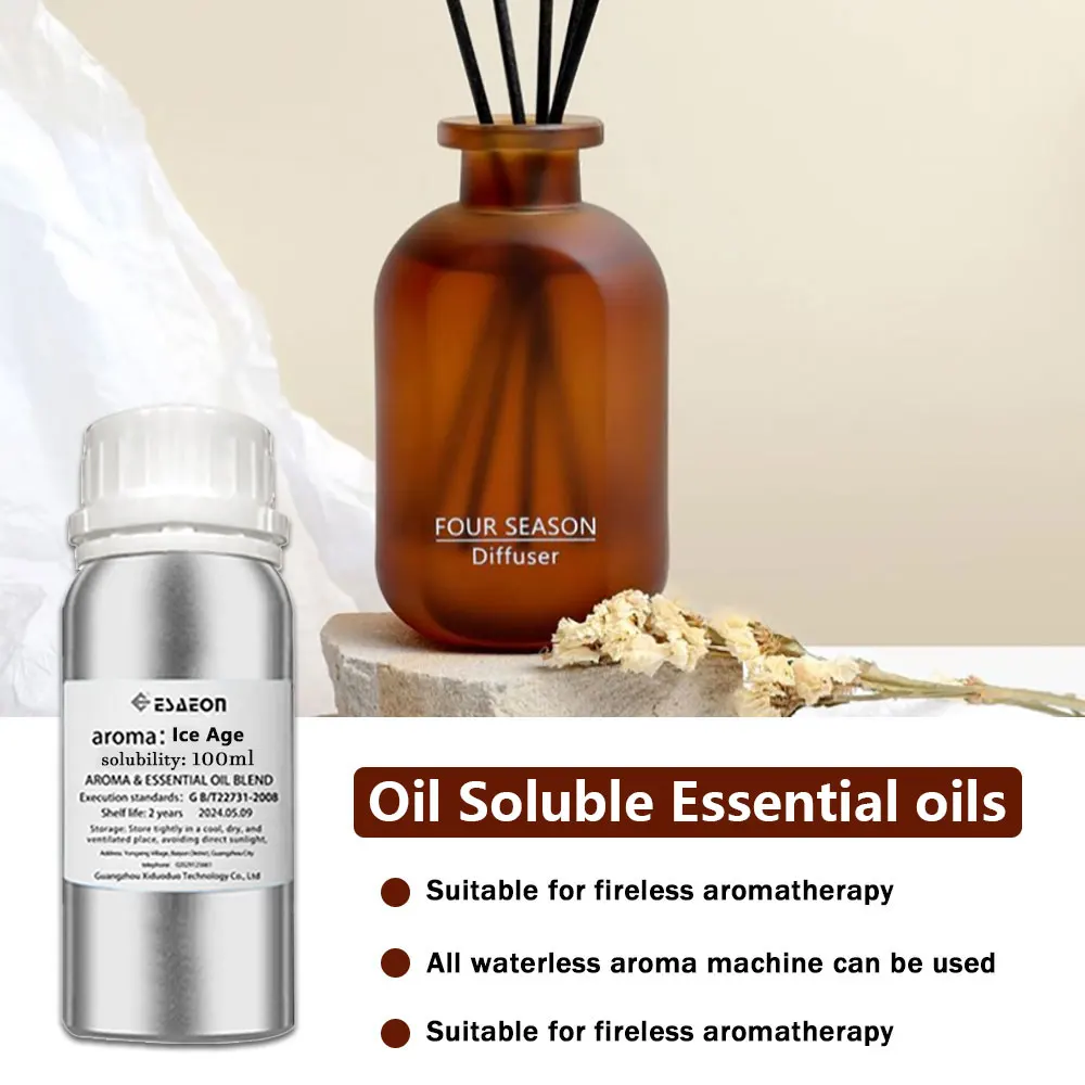 ESAEON 100ml (3.38 fl. oz) Ice Age/Gardenia Essential Oil - Diffuser Supplement Liquid For Reed Diffuser & Fireless Aromatherapy