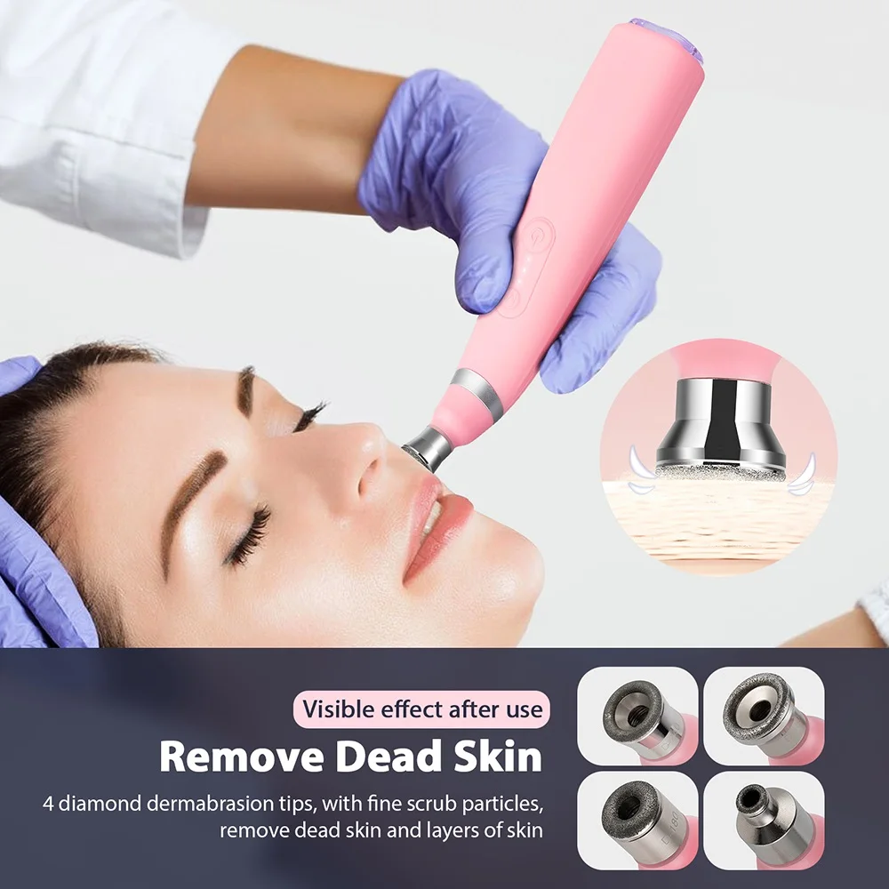 Diamond Microdermabrasion Machine Facial Vacuum Blackhead Removal Skin Toning Anti Aging Home Facial Peeling Beauty Device SPA