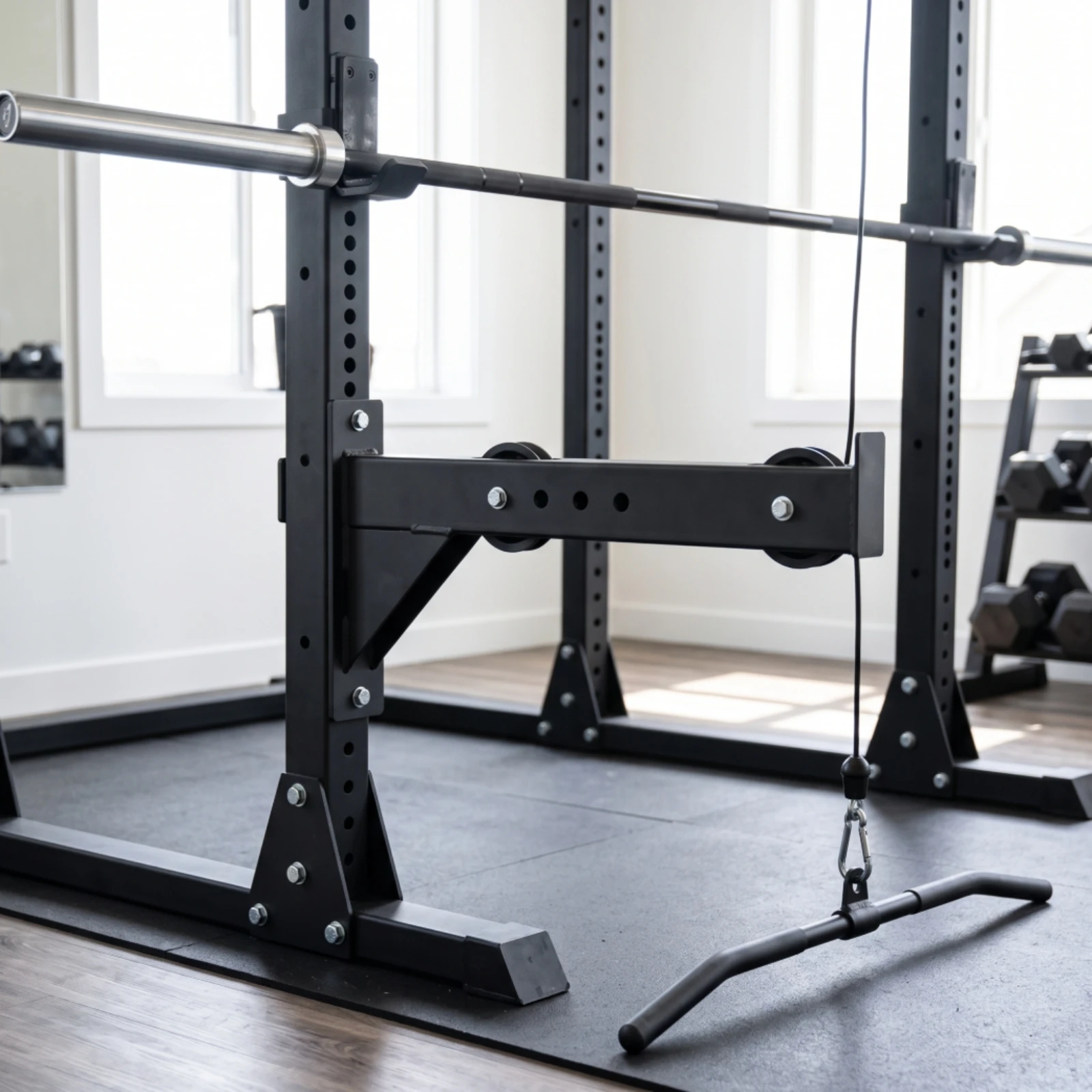 Wall Mounted Pulley Arm Cable Pulley Attachment Durable Bracket Hardware for Home Gym Cable Exercises