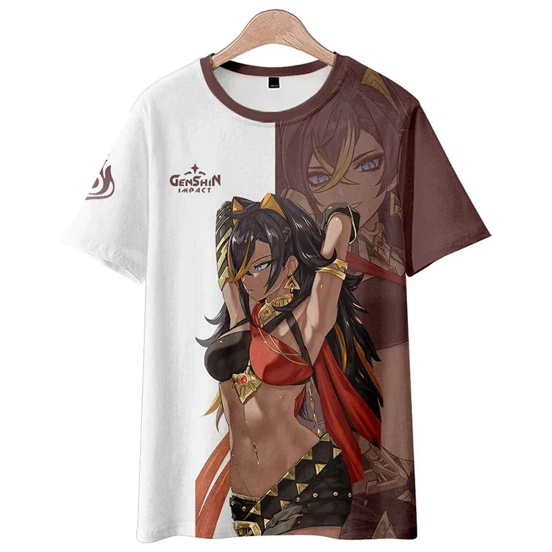 

Футболка для косплея Genshin Impact Dehya, унисекс, топы из полиэстера с 3D принтом и короткими рукавами, модная футболка Shirtaa
