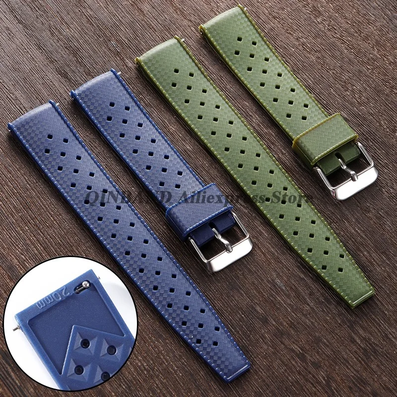 20mm 22mm Soft Tropical Silicone Watch Band Straps for Samsung Gear for Huawei Watch GT Active Bracelets Quick Release Wristbelt