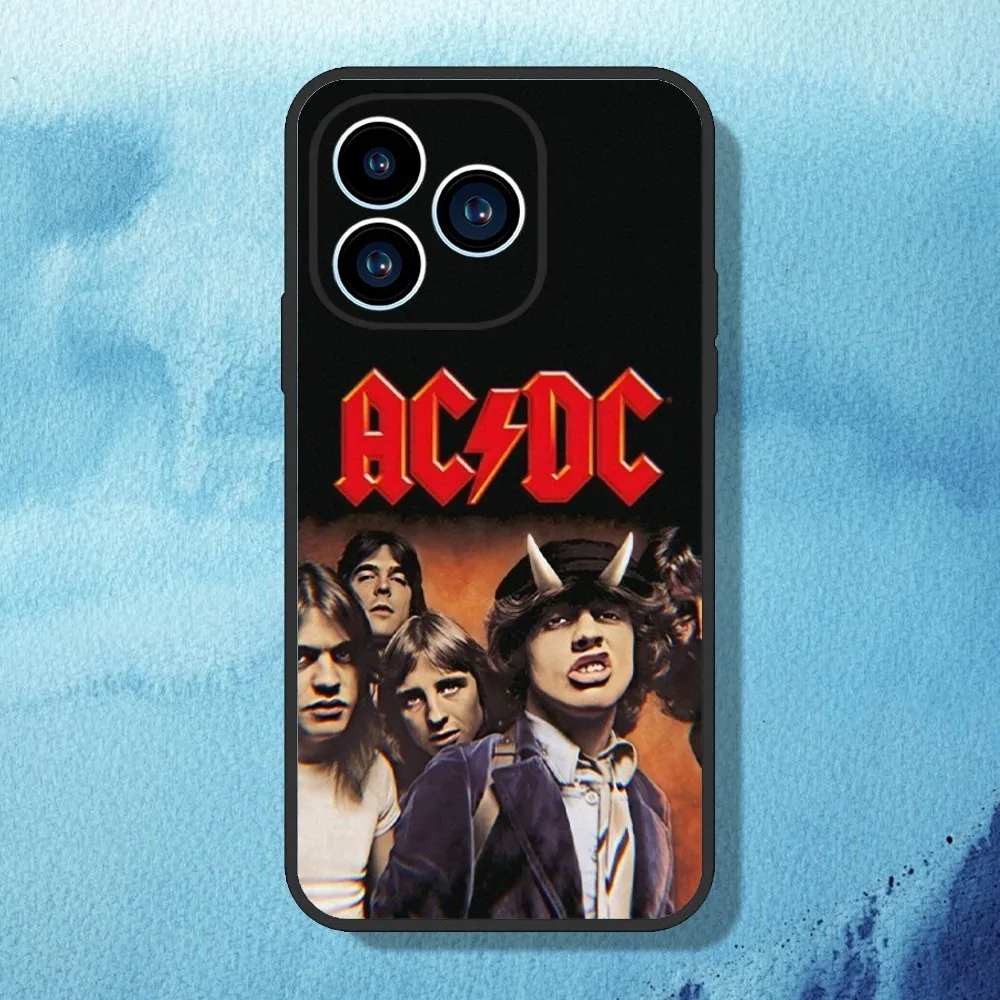 A-ACDC Band Phone Case For iPhone 11 12 13 14 15 Mini Pro Max Plus 8 xr xs Black Shell