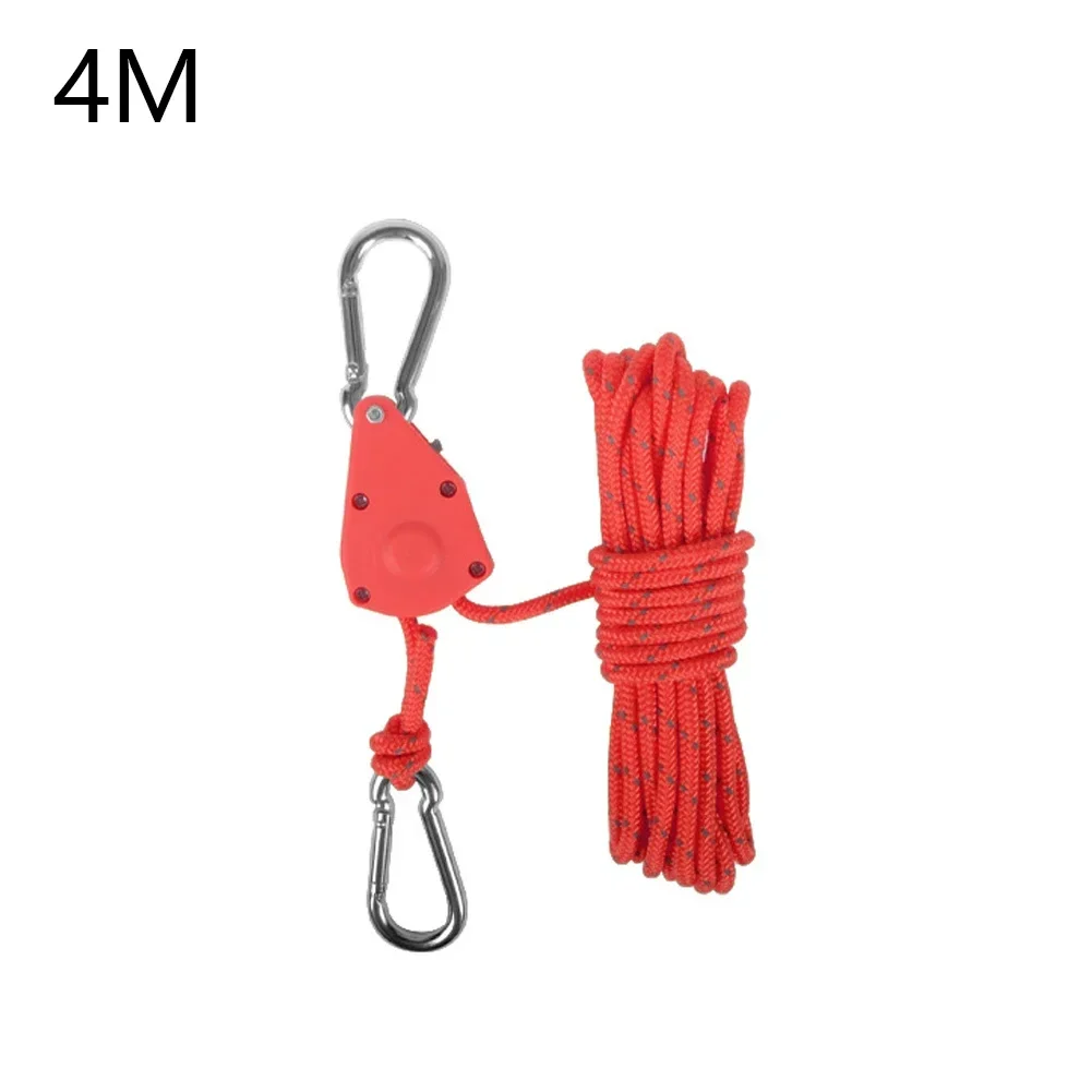 Brand New Rope Lanyard Strap Lifting Pulley Non Slip Ratchet Hanger Rope Buckle Stainless Steel+nylon Tent Pulley