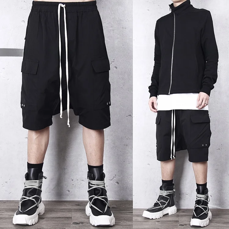 

Мужские модные шорты в стиле Харадзюку с боковыми карманами, свободные брюки до колен, повседневные брюки в стиле Харлейквин, лето 2020