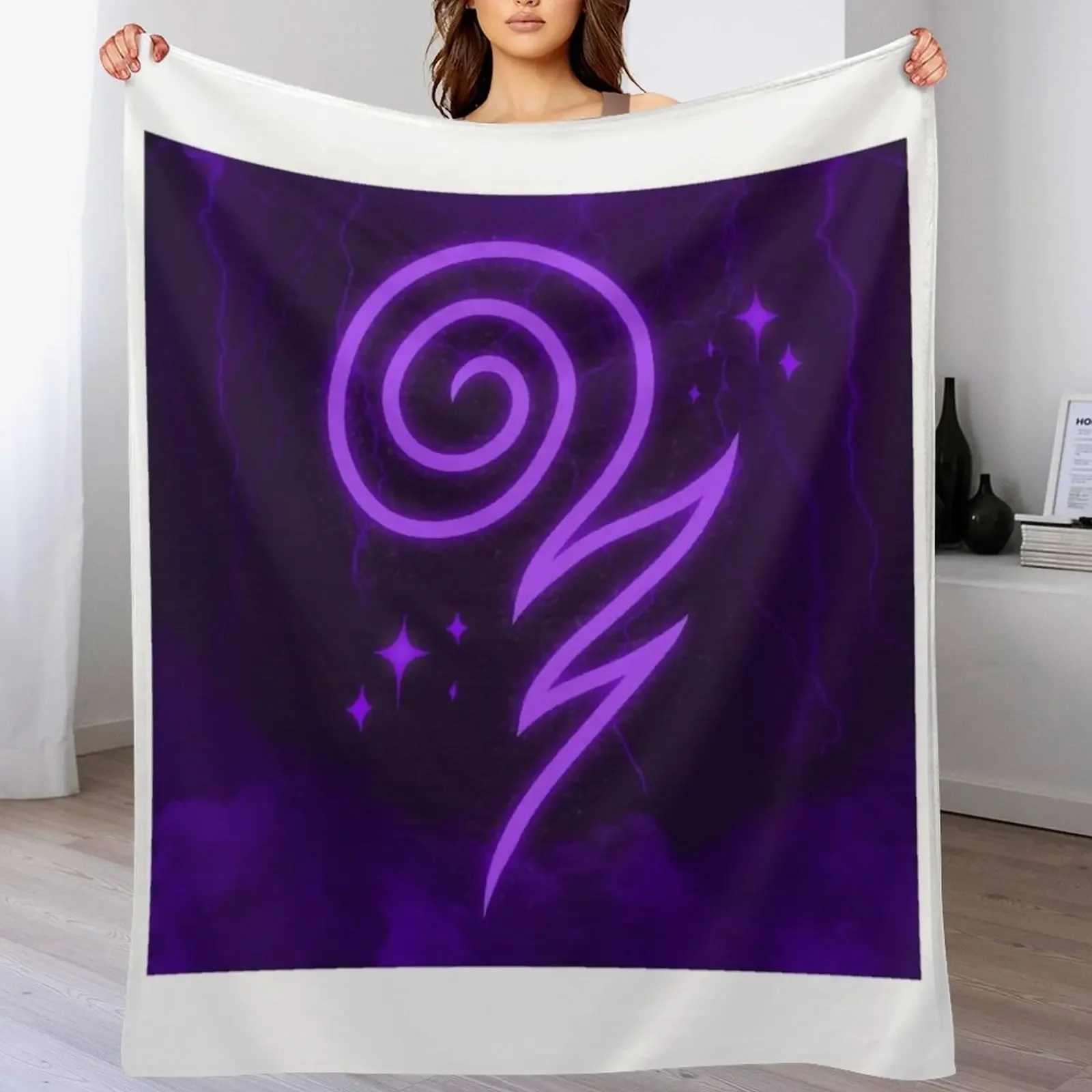 

Wizard101 - Storm Casting Symbol Throw Blanket Plaid on the sofa Furry Large Flannels Blankets