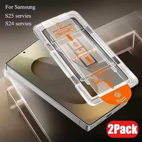 2Pcs Premium Tempered Glass for Samsung Galaxy S25 S24 S23 Ultra S23 S22 Plus S24 S21 FE Quick Installation Auto Dust Remove Kit