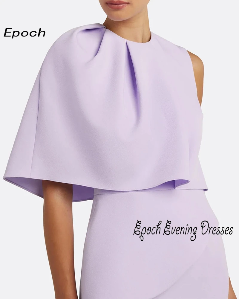 Epoch elegante vestido de noite de crepe فسات annis koch elegante o-pescoço formal cocktail festa vestidos de baile com babados para mulher