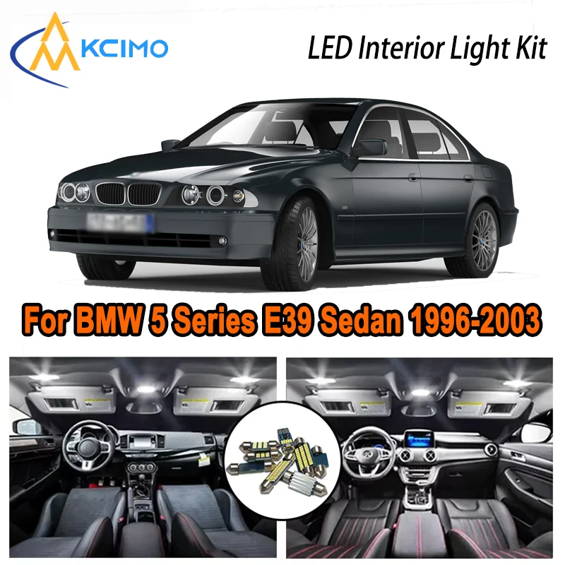 

For BMW 5 Series E39 Sedan 1996-2003 1997 1998 1999 2000 LED Interior Dome Map Trunk Light Kit Car Led Lamps Canbus No Error