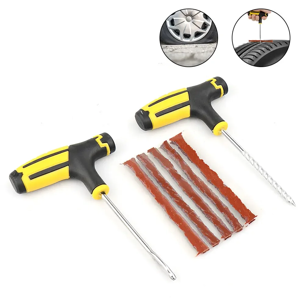 1Set Universal Car Tire Repair Kit Puncture Plug Tools Emergency for Tire Strips Stirring Glue Repair Tool Kit Car Accessories