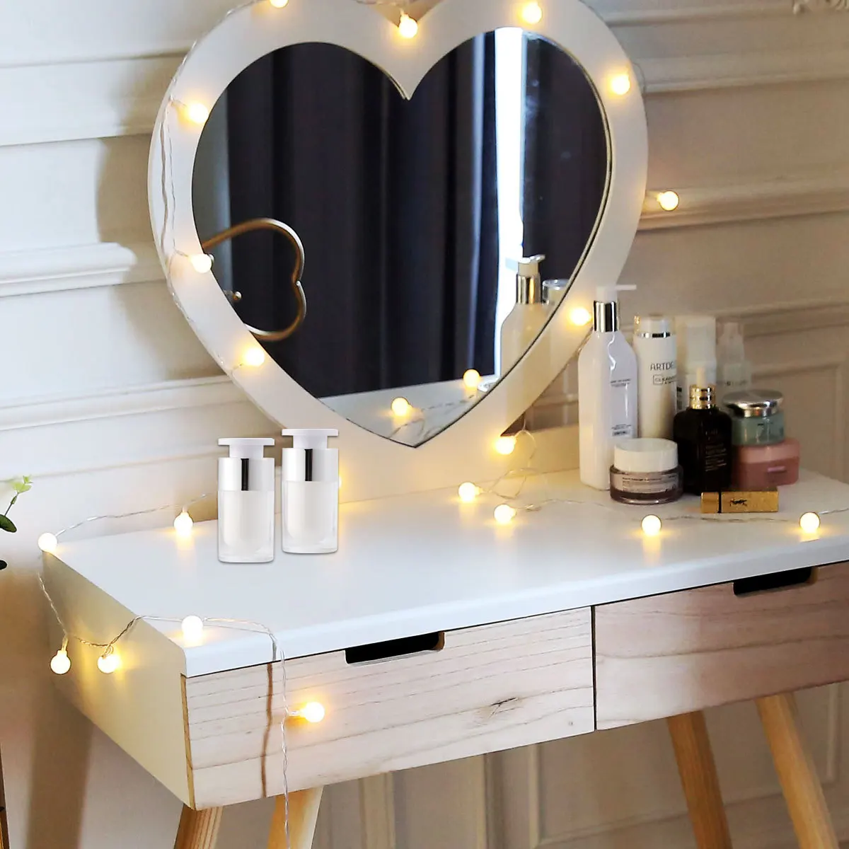 2 個の真空ボトル 15 ミリリットル アクリルプラスチック密封された旅行用容器 クリーム メイク落とし 香水 軽量