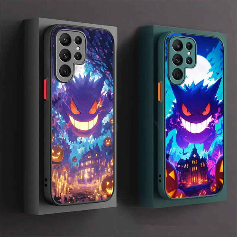 

Gengar Halloween Phone Case For Samsung Galaxy S25 S24 S23 S22 S21 S20 Ultra S24 FE Plus A56 A55 A36 5G A17 A07 Shockproof Cover