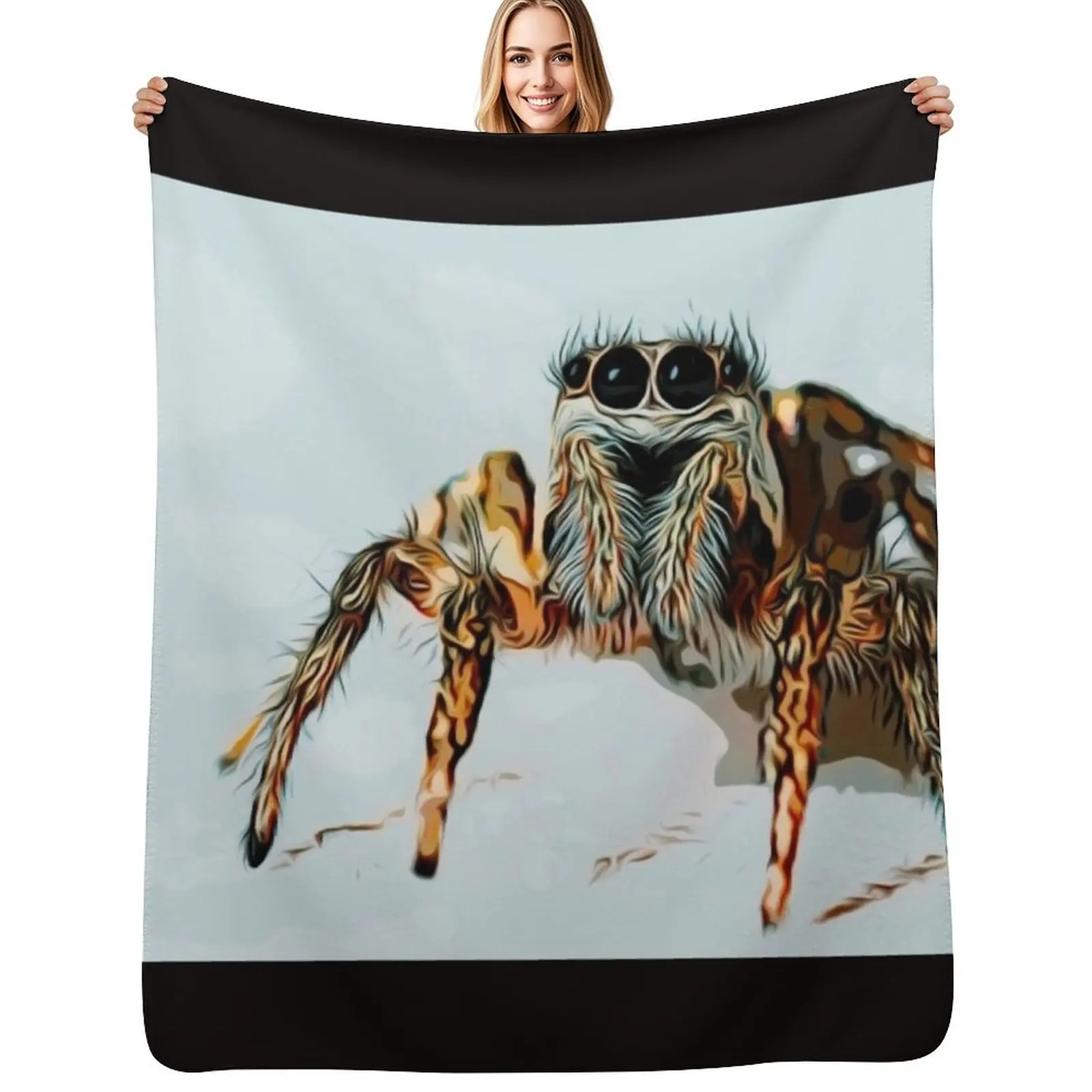 

Jumping spider Throw Blanket Sofa Decoratives Personalized Gift valentine gift ideas Blankets