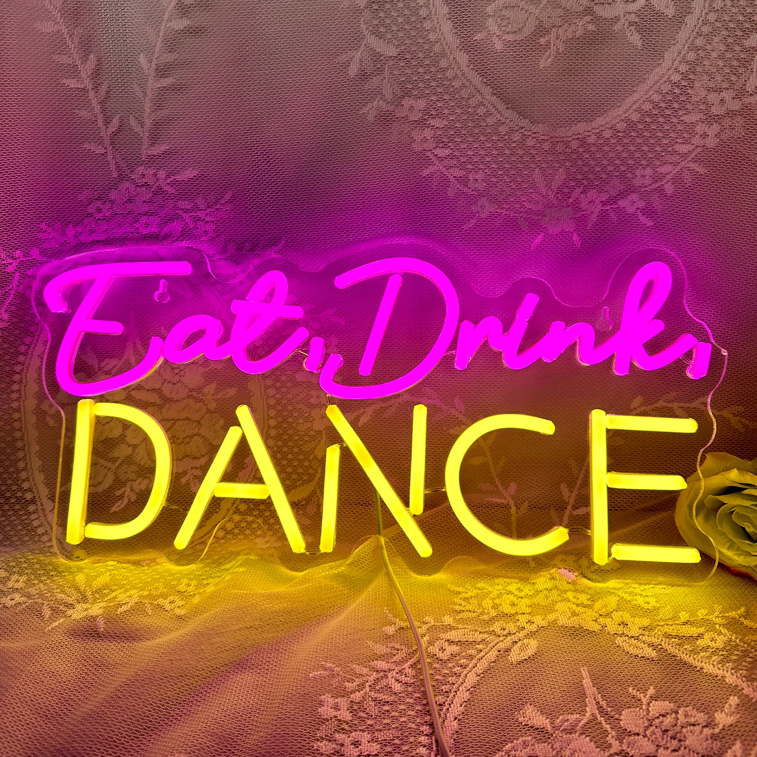 Eat Drink Dance Neon Sign Dance LED Light Word Sign Light up Sign Led  Dance Studio Dancing Party Bar Dance Club Wall Decorate