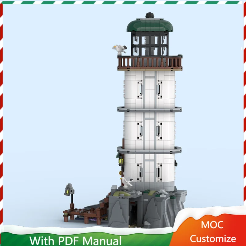 

930 PCS Moc Medieval Luxury Lighthouse Scene Building Block Customize Diy Education Assembly Kids Toys Birthday Surprise Gifts