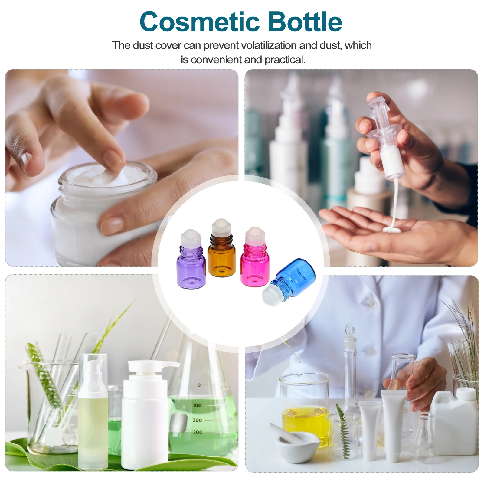 16Pcs Glass Roller Bottles 1Ml Essential Oil Aromatherapy Container Leakproof Portable Dispenser for Travel Body Eye Face Care