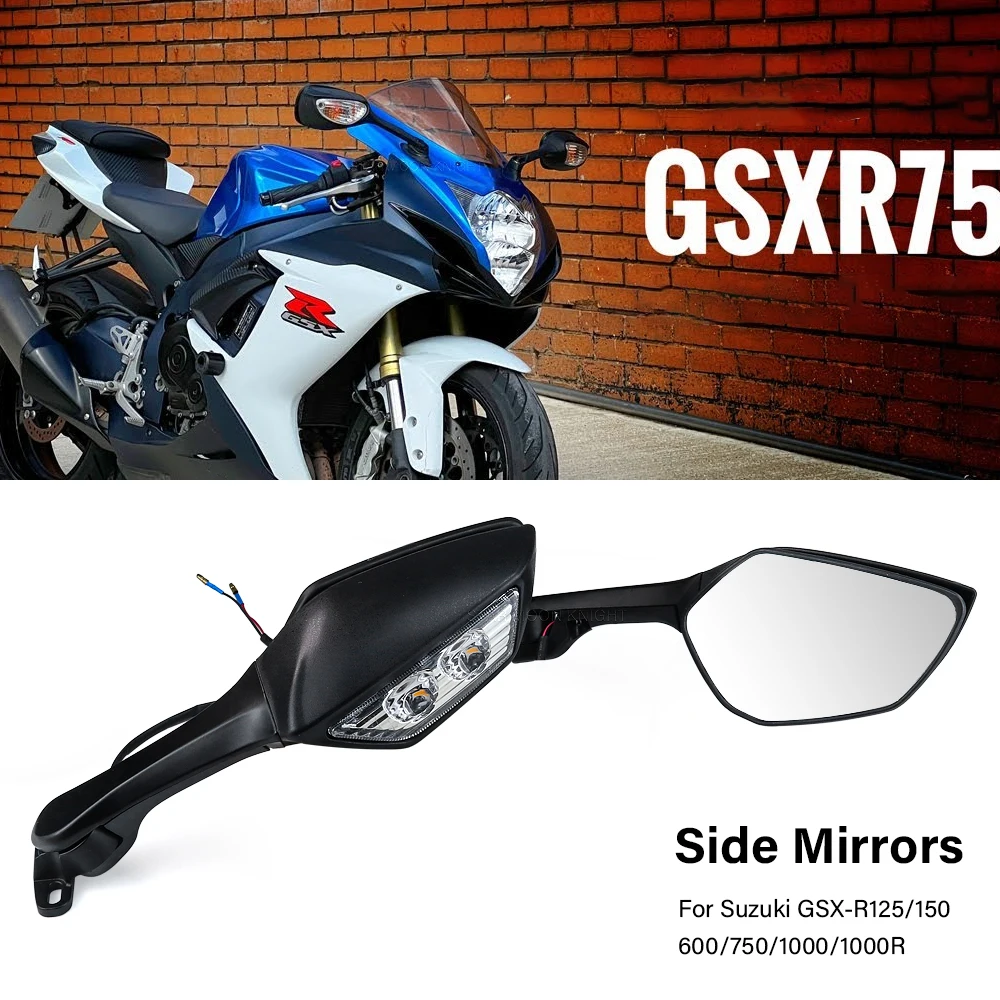 

For Suzuki GSX-R 750R 1000 K9 GSX-R150 GSX R125 GSX-R600 GSXR 1000R motorcycle rearview mirror with LED turn signal side mirror