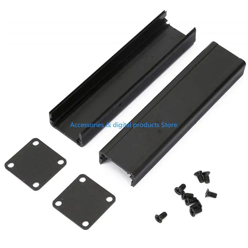 77JD Aluminum Box Black Split Type Electronic Enclosure Cooling Case Instrument Housing Heat Dissipation Case 25x25x100mm
