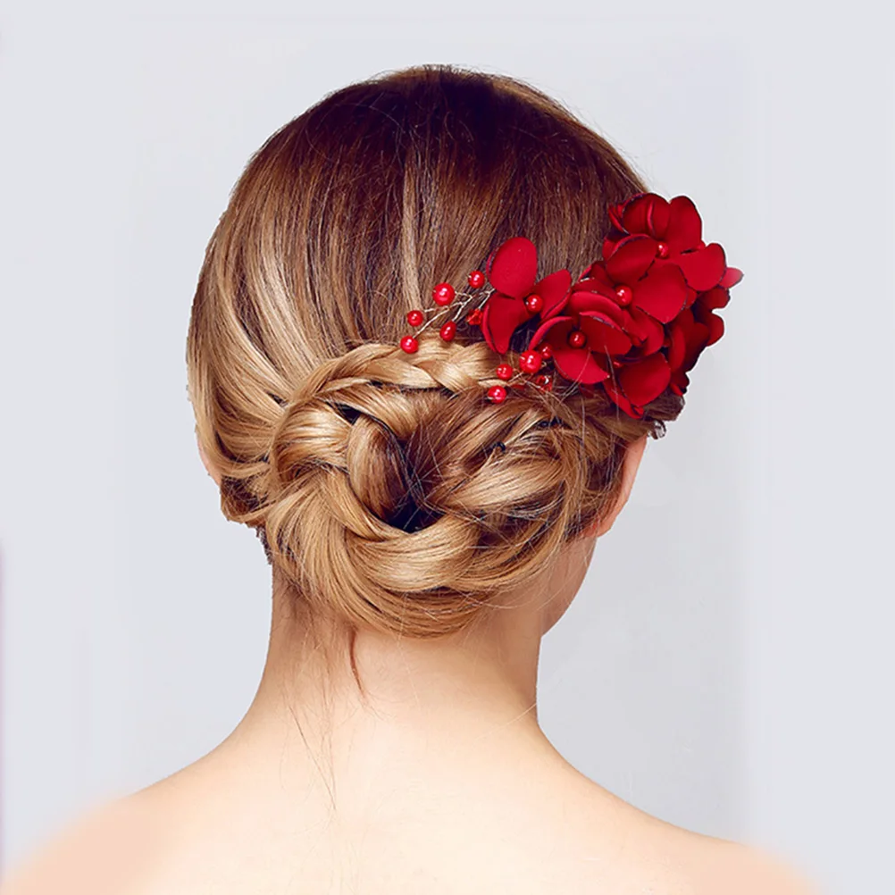 

Hair Comb Fabric Bridal Accessories Flower Korean Charming Accessory Side Combs