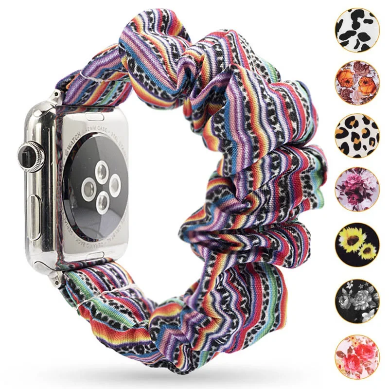 Scrunchie Elastic Band for Apple Watch Ultra 49mm 38 40mm 42mm 44mm strap Bracelet iwatch wrist series 9 8 7 6 5 4 3 45mm 41 mm