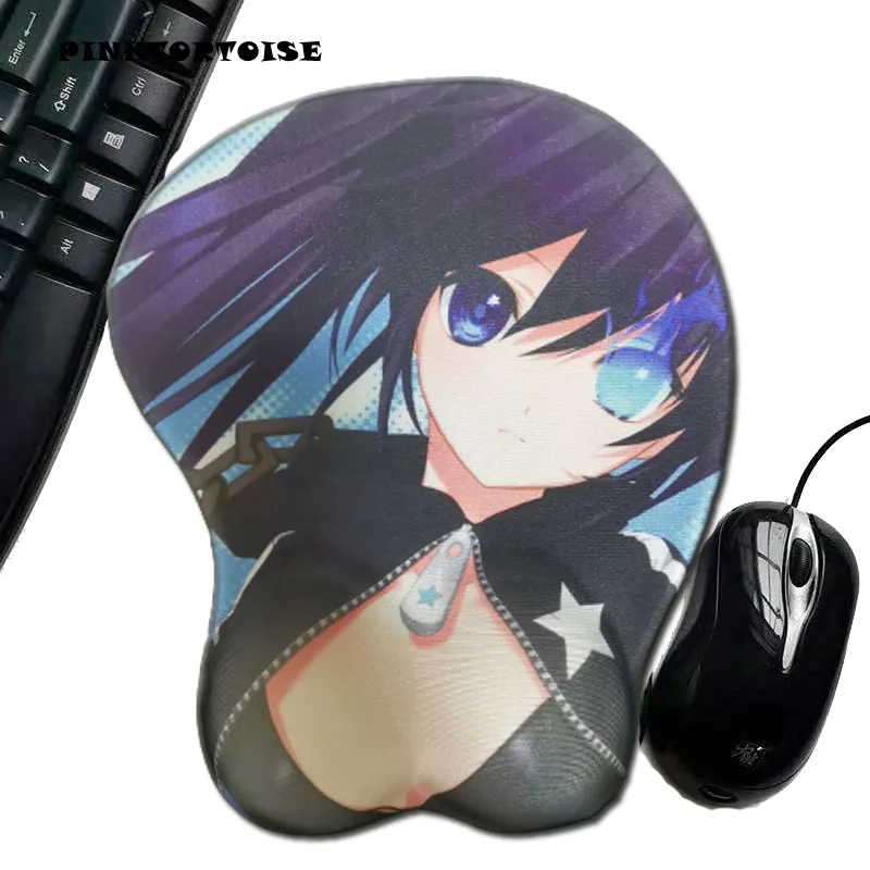 

PINKTORTOISE Anime carton Black Rock Shooter 3D Mouse Pad 3D Soft Chest Mouse Pad Mat Wrist Rest