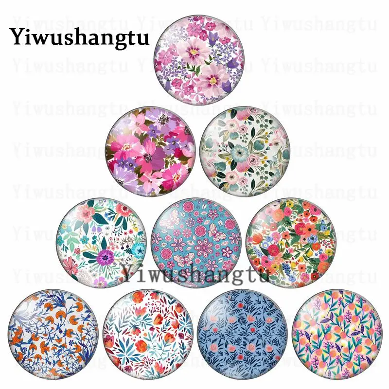 New blooming flower colourful ocean vivid 12mm/20mm/25mm/30mm photo glass cabochon demo flat back Making findings