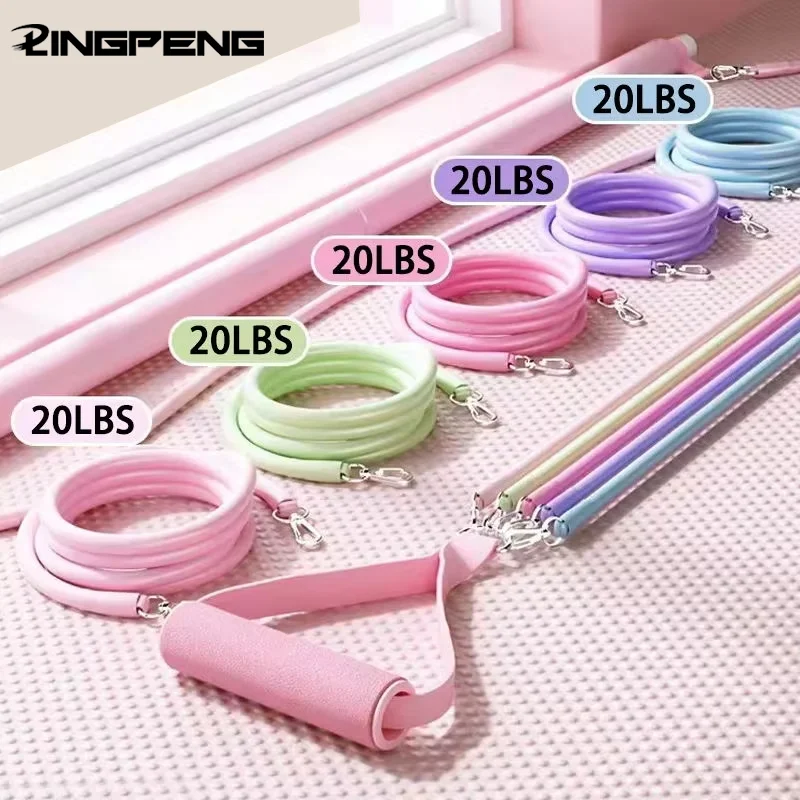 Cuerda de tensión multifuncional, estirador de Fitness para entrenamiento de estiramiento Abdominal en el hogar, juego de palos de Pilates