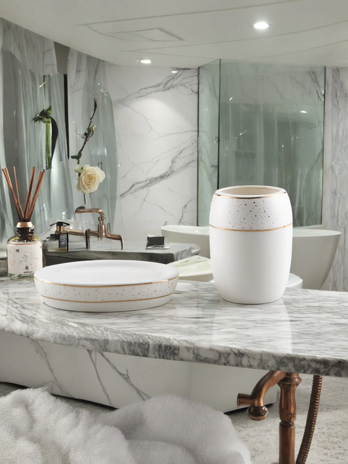 

Набор для ванной KULE HOME: креативный держатель для мыла и стакан для зубных щеток, простой дизайн, для инструментов личной гигиены, декор для дома