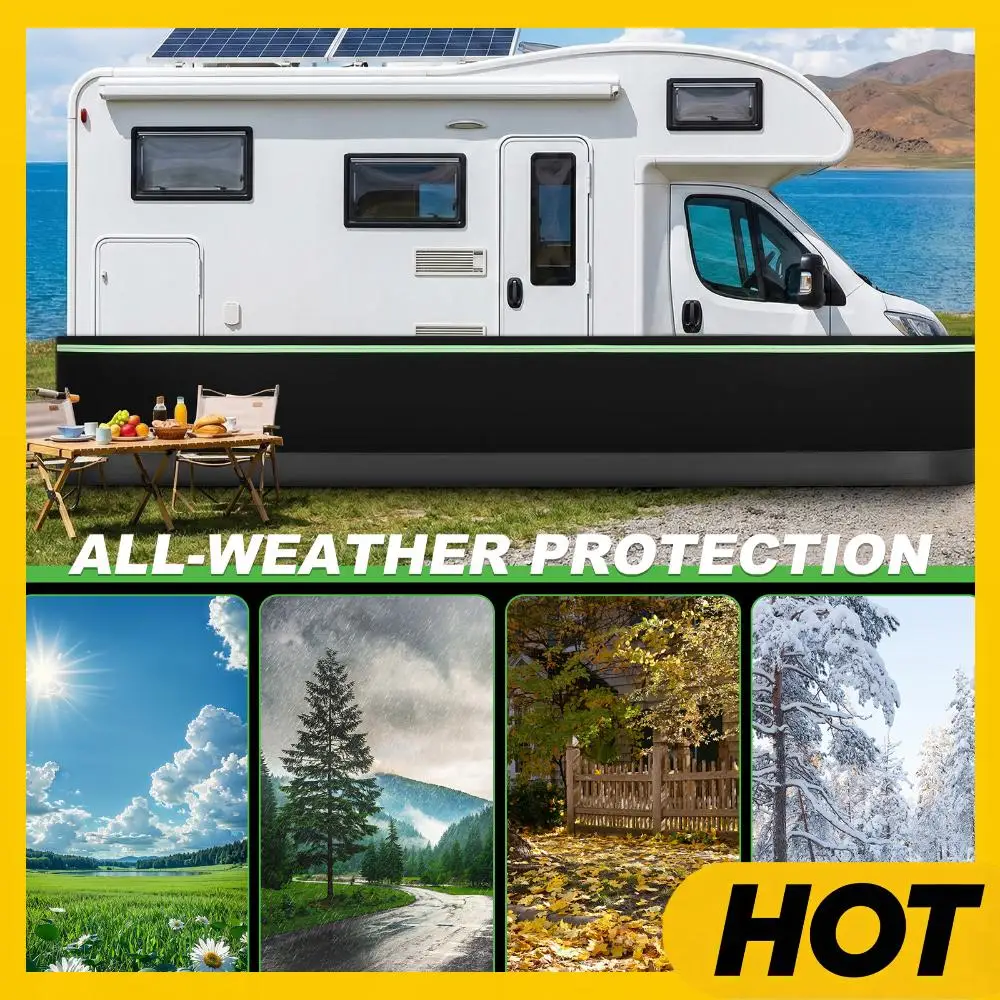 

Insulated Camper Skirt with Tightly Metal Plates Windproof Bottom Cover Easy Installation Waterproof for Garden Outdoor Yard