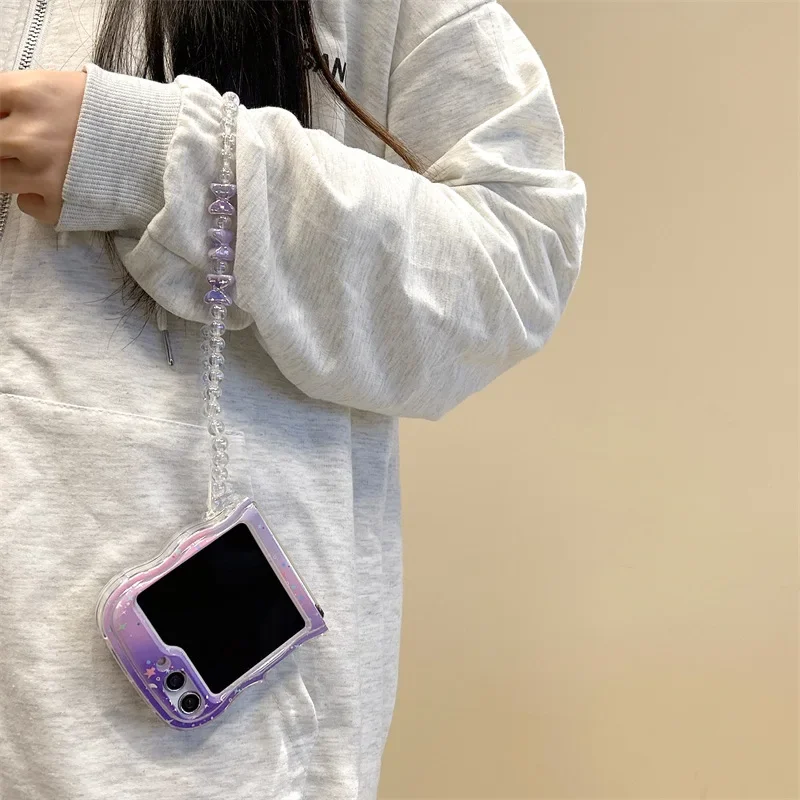 เคสโทรศัพท์ Star Moon สำหรับ Samsung Galaxy Z flip 6 5 4 3ฝาหลังป้องกันสำหรับ ZFlip4 ZFlip5 ZFlip6เคสผิวนอก